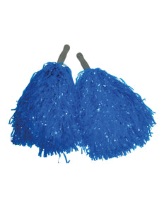 Funny Fashion Blauwe pom poms met stokje
