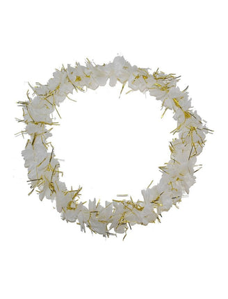 Funny Fashion Bloemen krans Luau met gouden tinsel