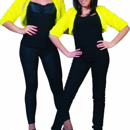 Funny Fashion Bolero geel fuzzy voor dames