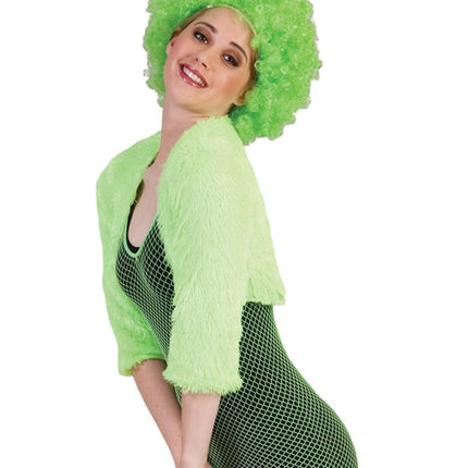 Funny Fashion Bolero groen fuzzy voor dames