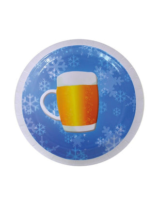 Funny Fashion Borden bier print 8 stuks 23cm