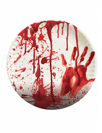 Funny Fashion Bordjes met bloedspetters voor Halloween