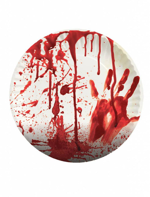 Funny Fashion Bordjes met bloedspetters voor Halloween