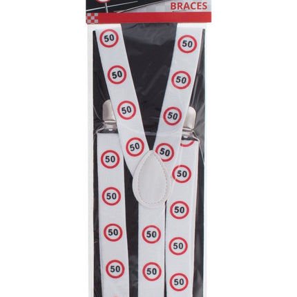 Funny Fashion Bretel 50 jaar met verkeersborden