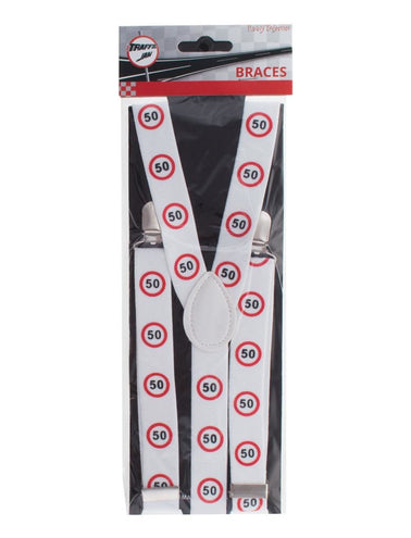 Funny Fashion Bretel 50 jaar met verkeersborden