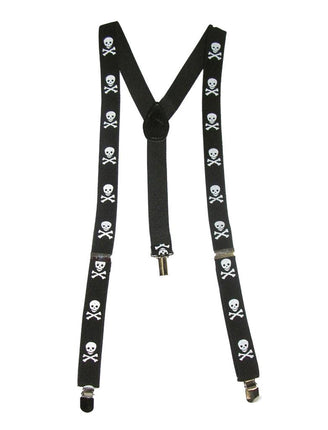 Funny Fashion Bretel piraat met doodskoppen en zwaard
