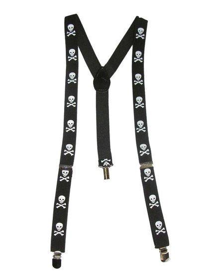 Funny Fashion Bretel piraat met doodskoppen en zwaard