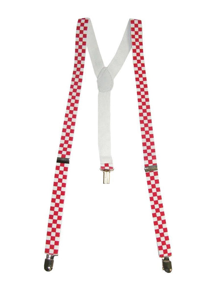 Funny Fashion Bretellen geblokt in rood wit