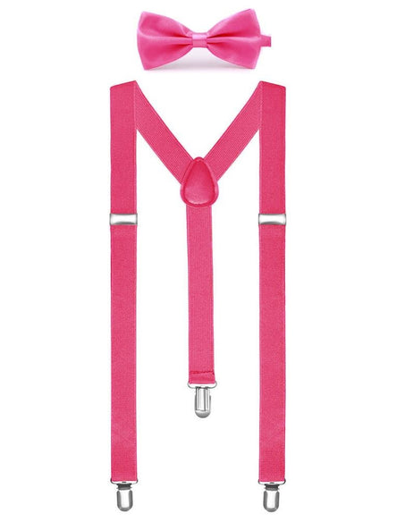 Funny Fashion Bretellen met vlinderdas roze