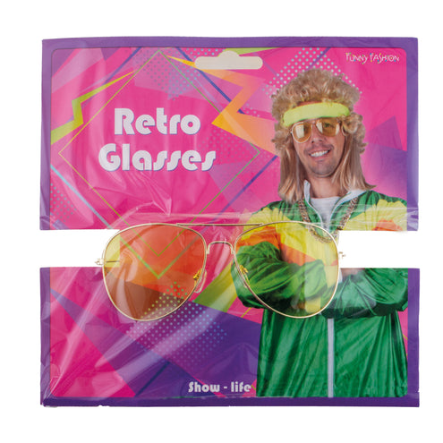 Funny Fashion Bril piloot disco geel