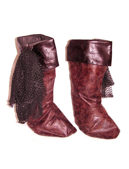 Funny Fashion Bruine laarskappen piraat nep leer