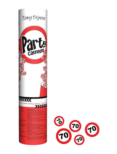 Funny Fashion Confetti kanon leeftijd 70 jaar