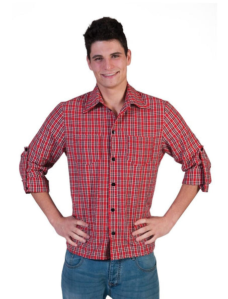 Funny Fashion Cowboy blouse heren geruit