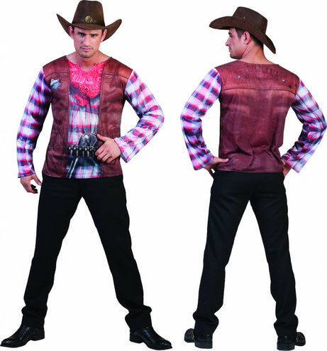 Funny Fashion Cowboy shirt 3D volwassenen