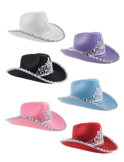 Cowboy hat with crown various colors