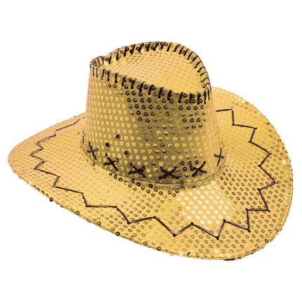 Funny Fashion Cowboyhoed pailletten goud