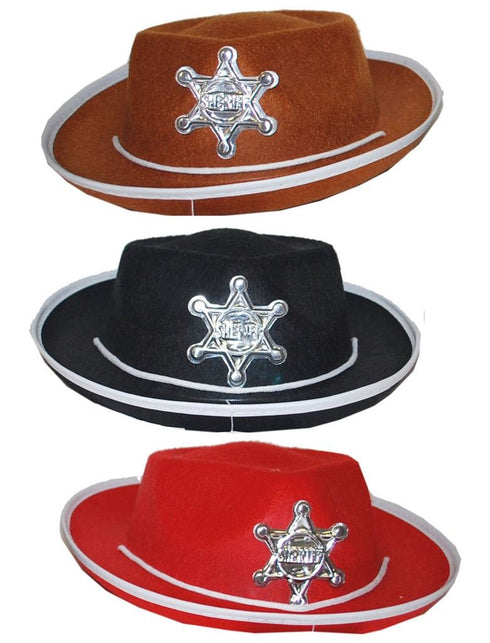 Funny Fashion Cowboyhoed Thijs kind zwart of rood
