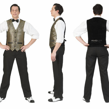 Funny Fashion Disco Gilet Herman goud heren