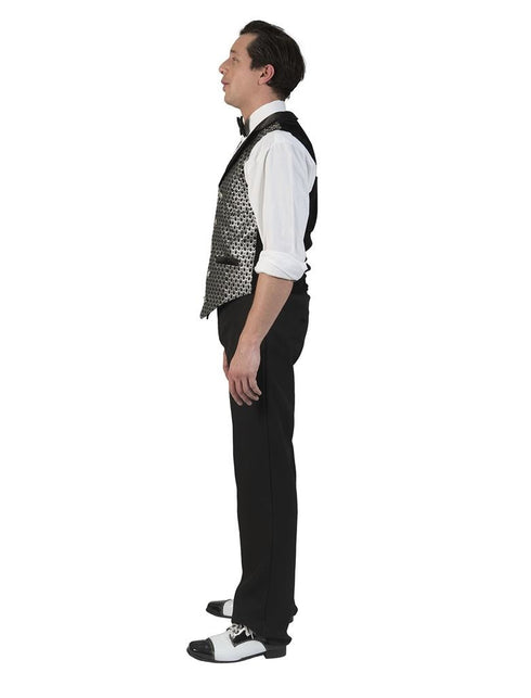 Funny Fashion Disco Gilet Herman zilver heren