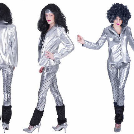 Funny Fashion Disco jas Fever zilver dames