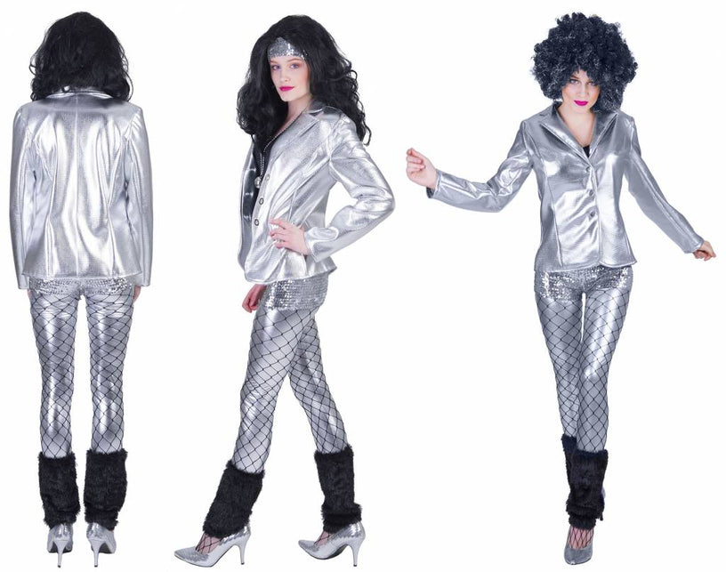 Funny Fashion Disco jas Fever zilver dames