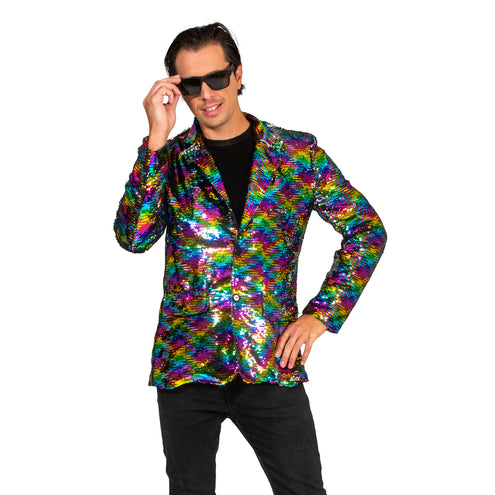 Funny Fashion Disco jas Jack regenboog print