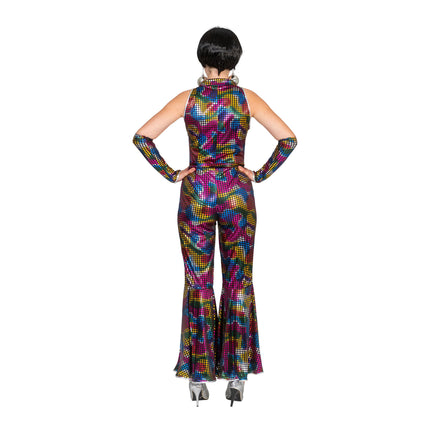 Funny Fashion Disco Jumpsuit Amber met glitters