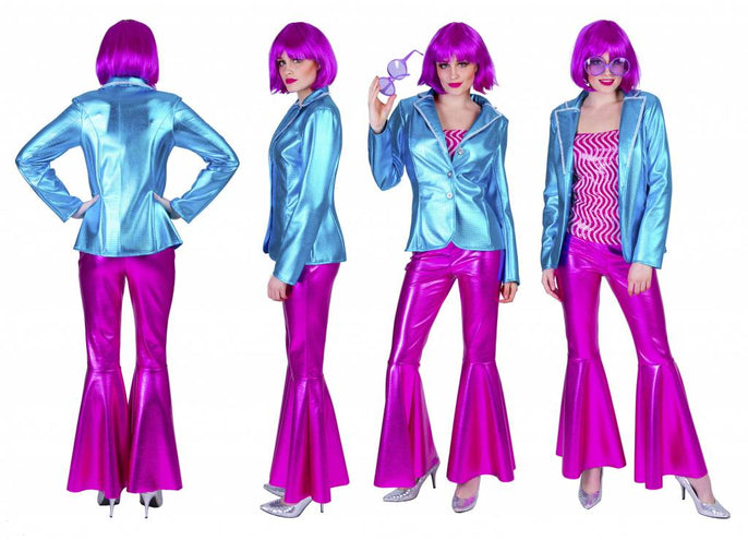 Funny Fashion Disco kostuum Fever dames blauw