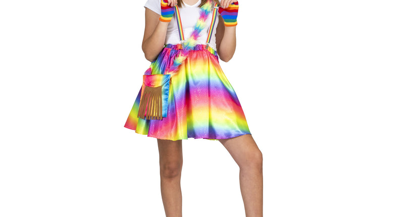 Funny Fashion Disco regenboog rok Rosy dames