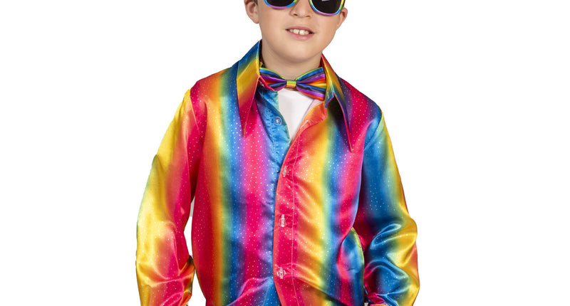 Funny Fashion Disco shirt Stijn regenboogkleuren