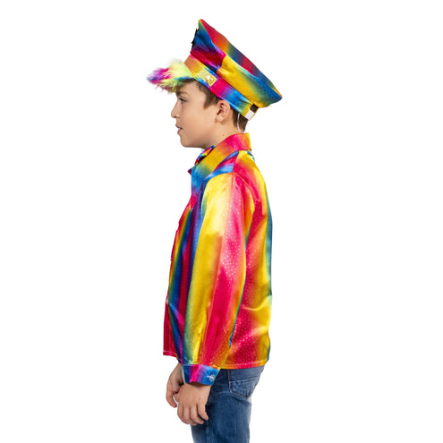 Funny Fashion Disco shirt Stijn regenboogkleuren
