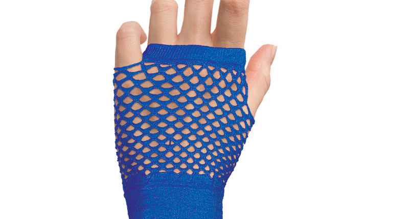 Funny Fashion Donkerblauwe visnet handschoenen kort model