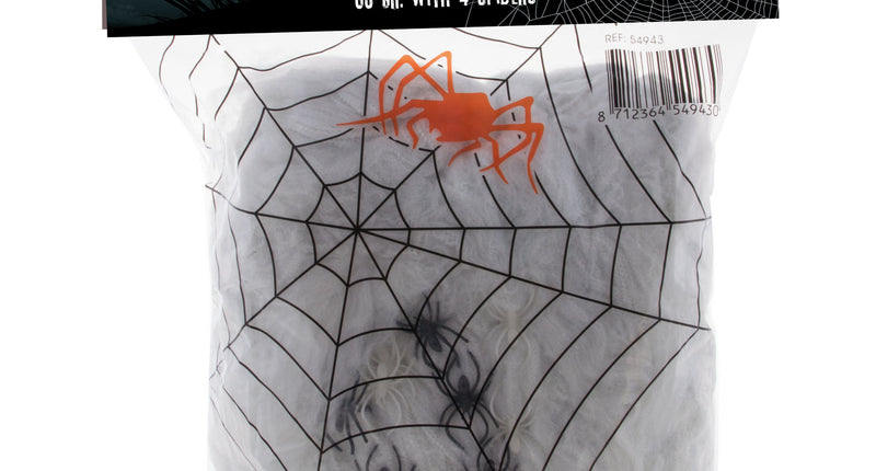 Funny Fashion Eng spinnenweb met vier spinnen