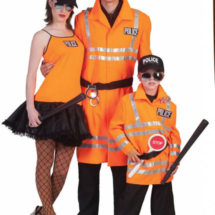 Funny Fashion Fluor oranje politiepakjes voor jongens