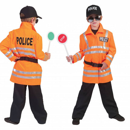Funny Fashion Fluor oranje politiepakjes voor jongens