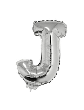 Funny Fashion Folie ballon letter J Zilver