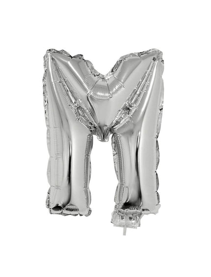Funny Fashion Folie ballon letter M Zilver