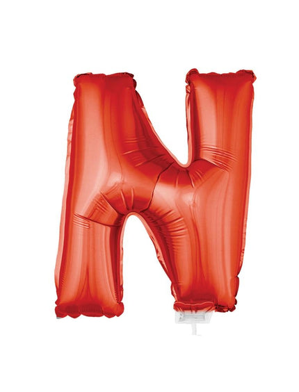 Funny Fashion Folie ballon letter N Rood