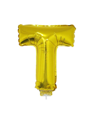 Funny Fashion Folie ballon letter T Goud