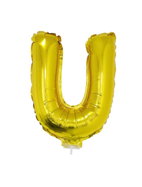 Funny Fashion Folie ballon letter U Goud