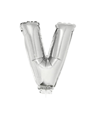 Funny Fashion Folie ballon letter V Zilver