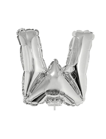 Funny Fashion Folie ballon letter W Zilver