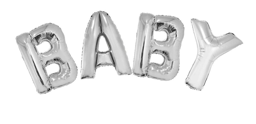Funny Fashion Folie ballonnen set BABY met zilver letters