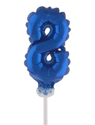 Funny Fashion Folieballon 13 cm op stokje blauw
