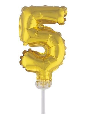 Funny Fashion Folieballon 13 cm op stokje goud