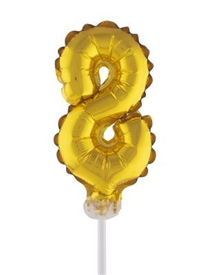 Funny Fashion Folieballon 13 cm op stokje goud