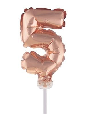 Funny Fashion Folieballon 13 cm op stokje rose goud
