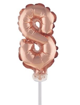 Funny Fashion Folieballon 13 cm op stokje rose goud
