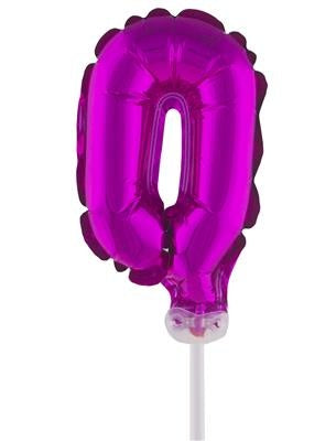Funny Fashion Folieballon 13 cm op stokje roze