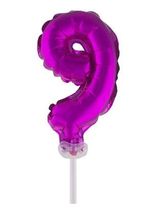 Funny Fashion Folieballon 13 cm op stokje roze